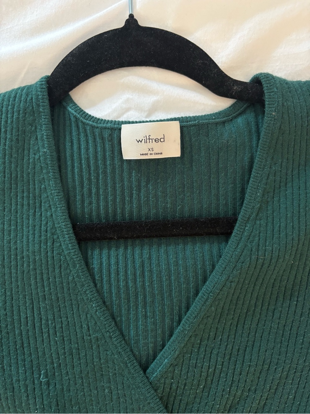 Wilfred Green Ribbed Wrap Top - Picture 2 of 3